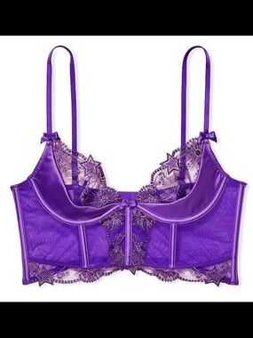 VS Star Embroidered Bra Top Bright Violet